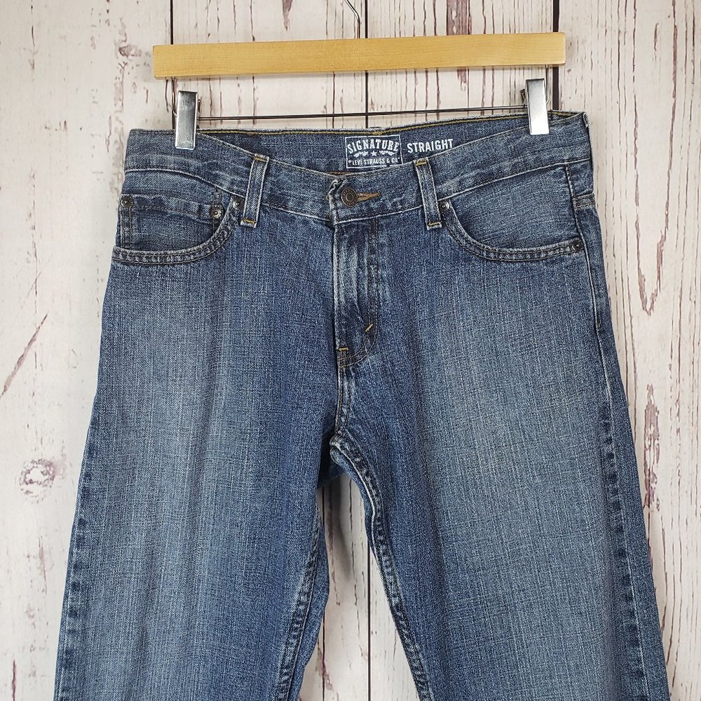 Levi Strauss Signature Boys Jeans Size 31 x 27 Medium Wash Straight Leg Blue
